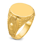 14k 18.5x15.75mm Men's Round Signet Ring