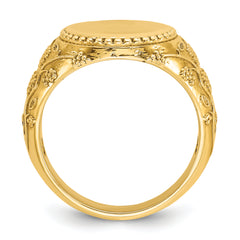 14k 12.5x12.5mm Men's Round Signet Ring
