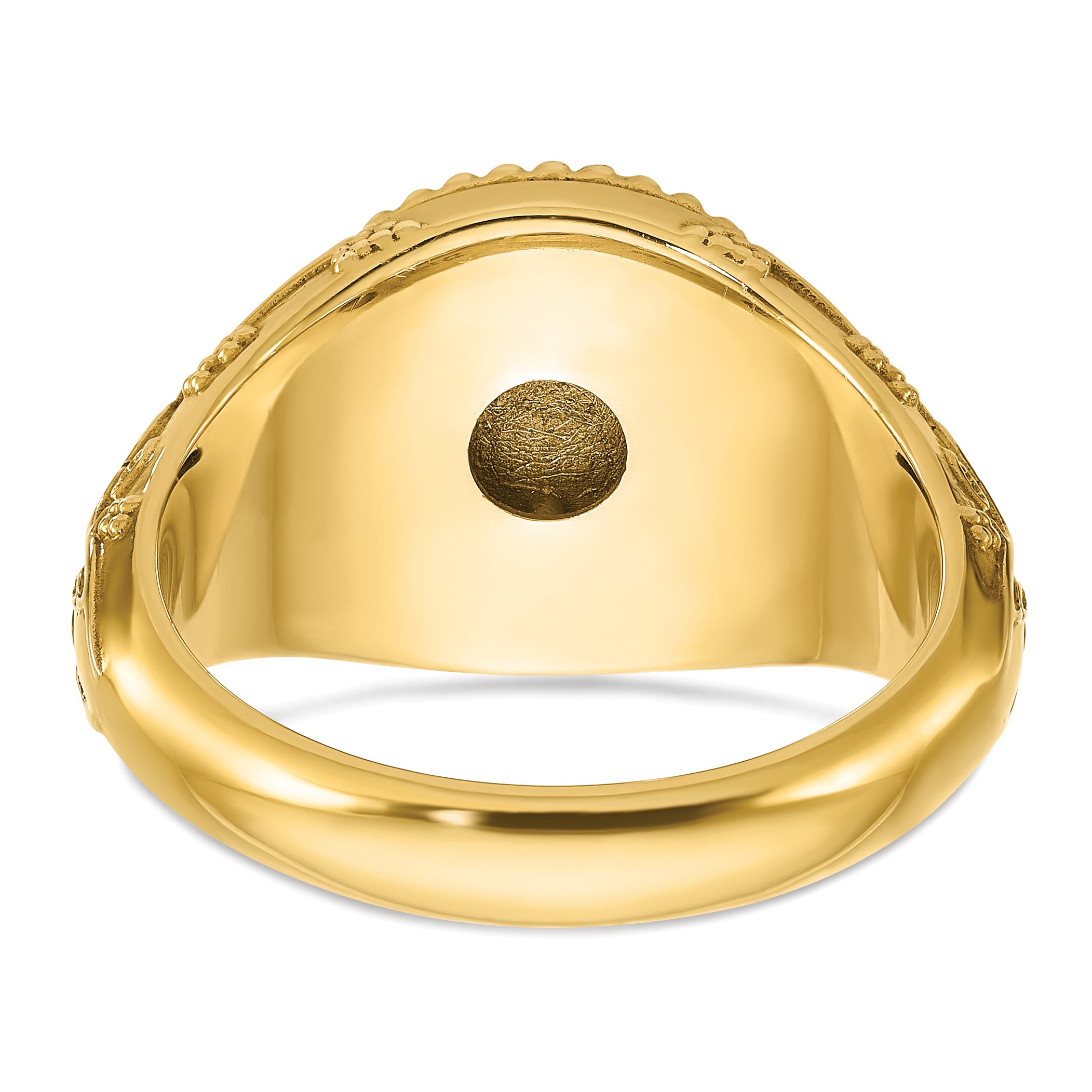 14k 12.5x12.5mm Men's Round Signet Ring