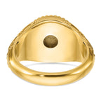 14k 12.5x12.5mm Men's Round Signet Ring