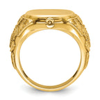 14k 16.5x14.8mm Men's Cushion Signet Ring