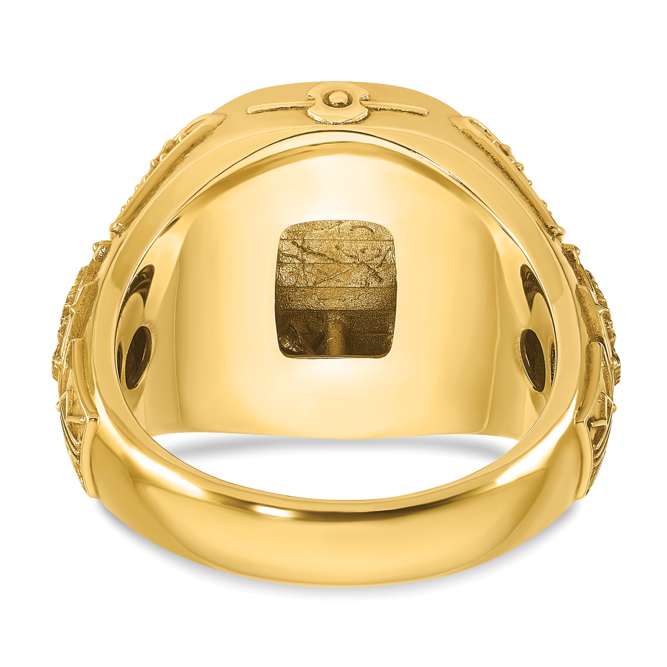 14k 16.5x14.8mm Men's Cushion Signet Ring