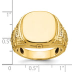 14k 16.5x14.8mm Men's Cushion Signet Ring