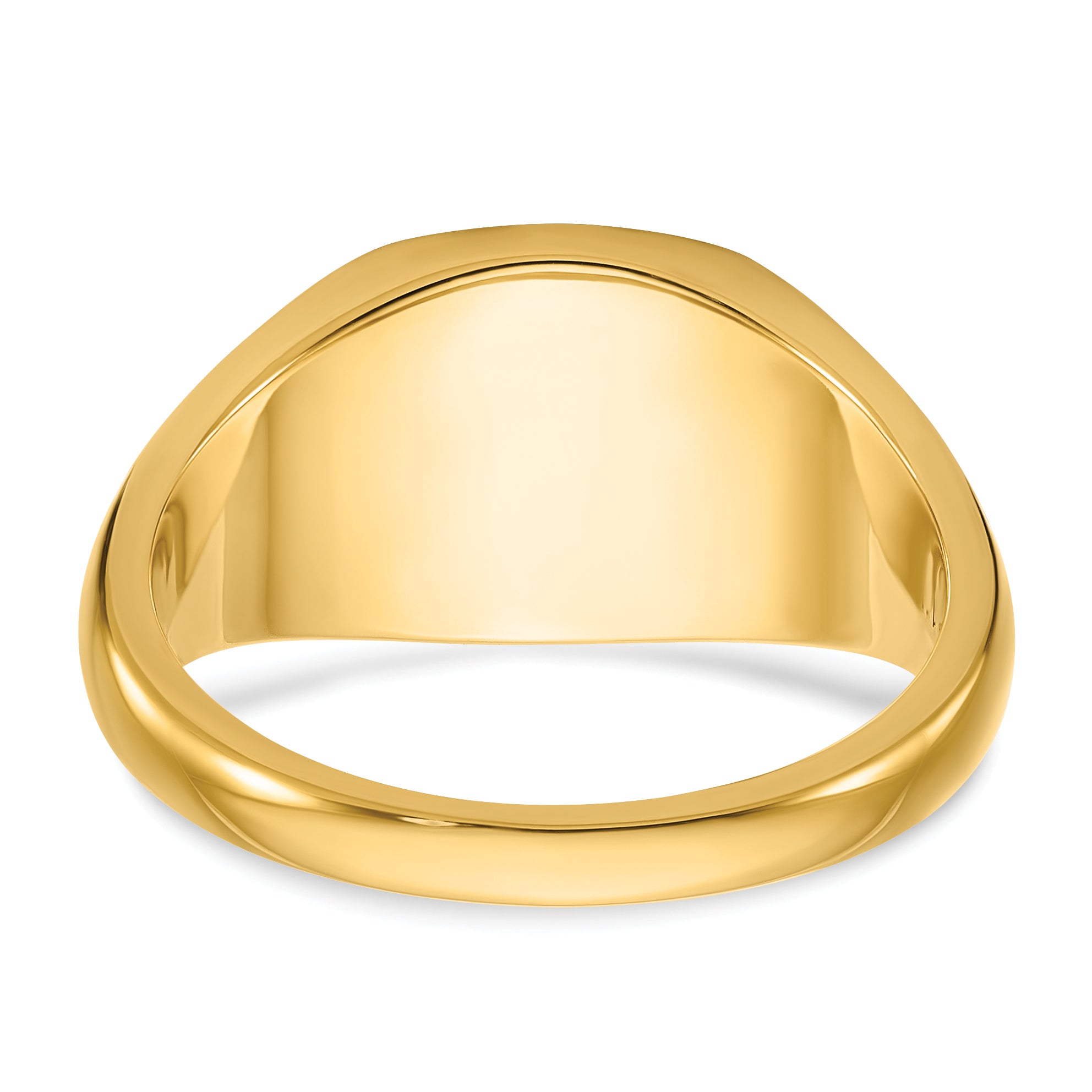 14k 12x12mm Men's Satin Top Cushion Signet Ring