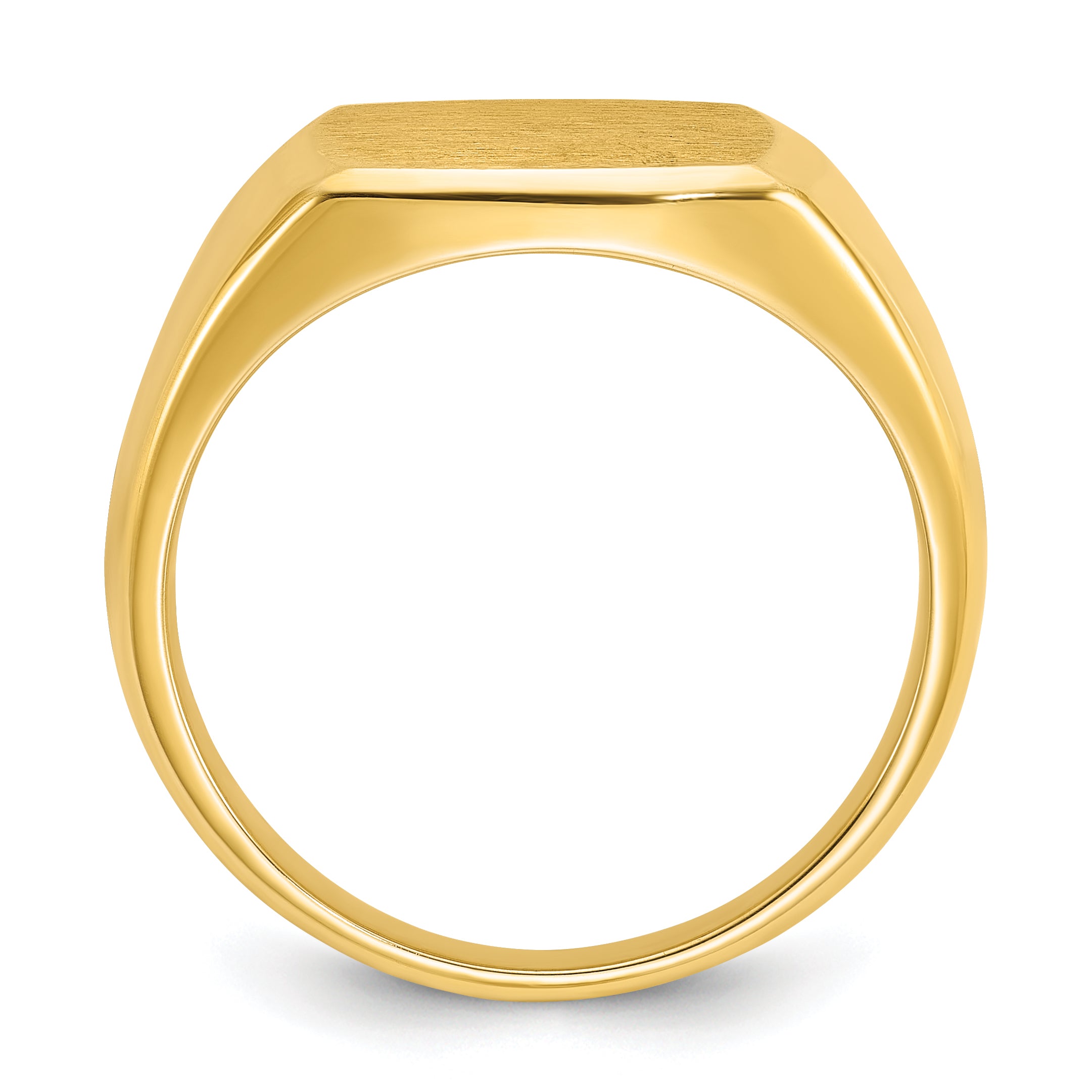 14k 14x14mm Men's Cushion Signet Ring Secondary image