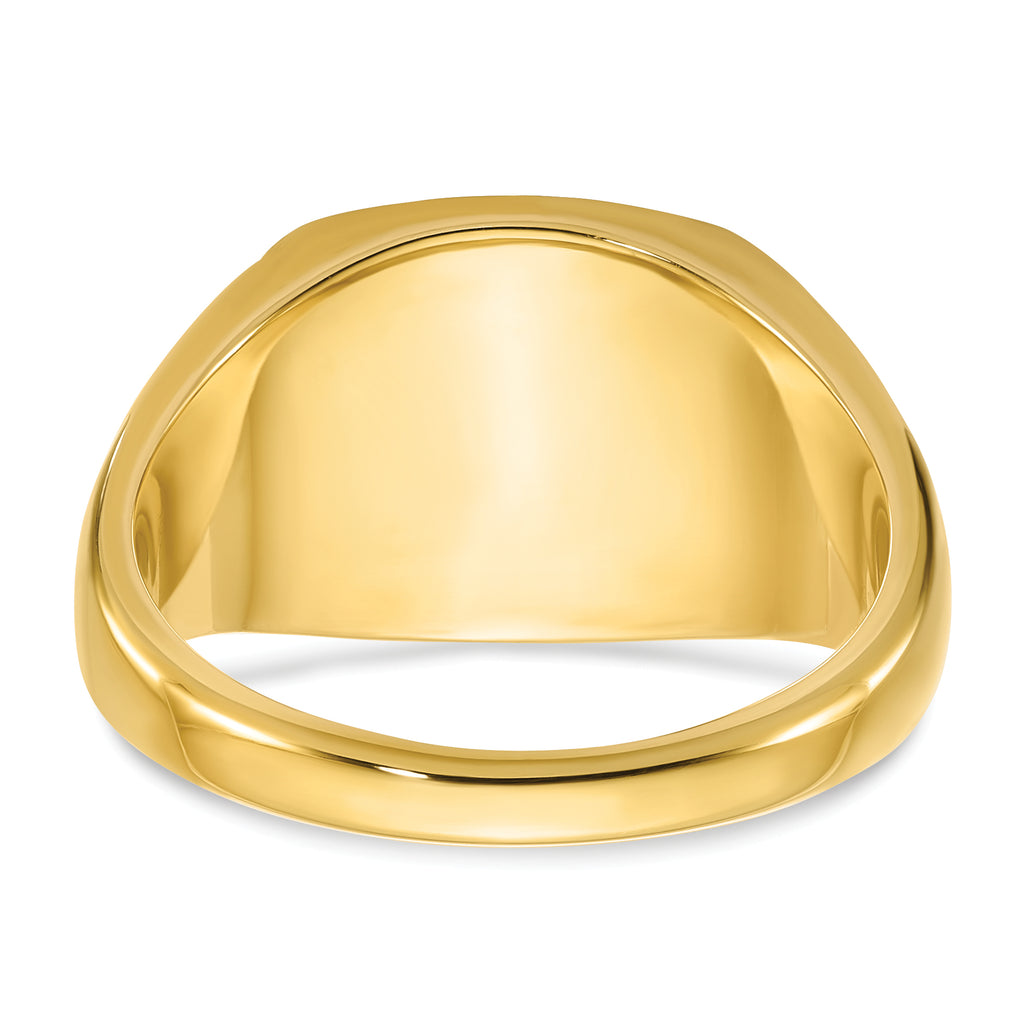 14k 14x14mm Men's Cushion Signet Ring