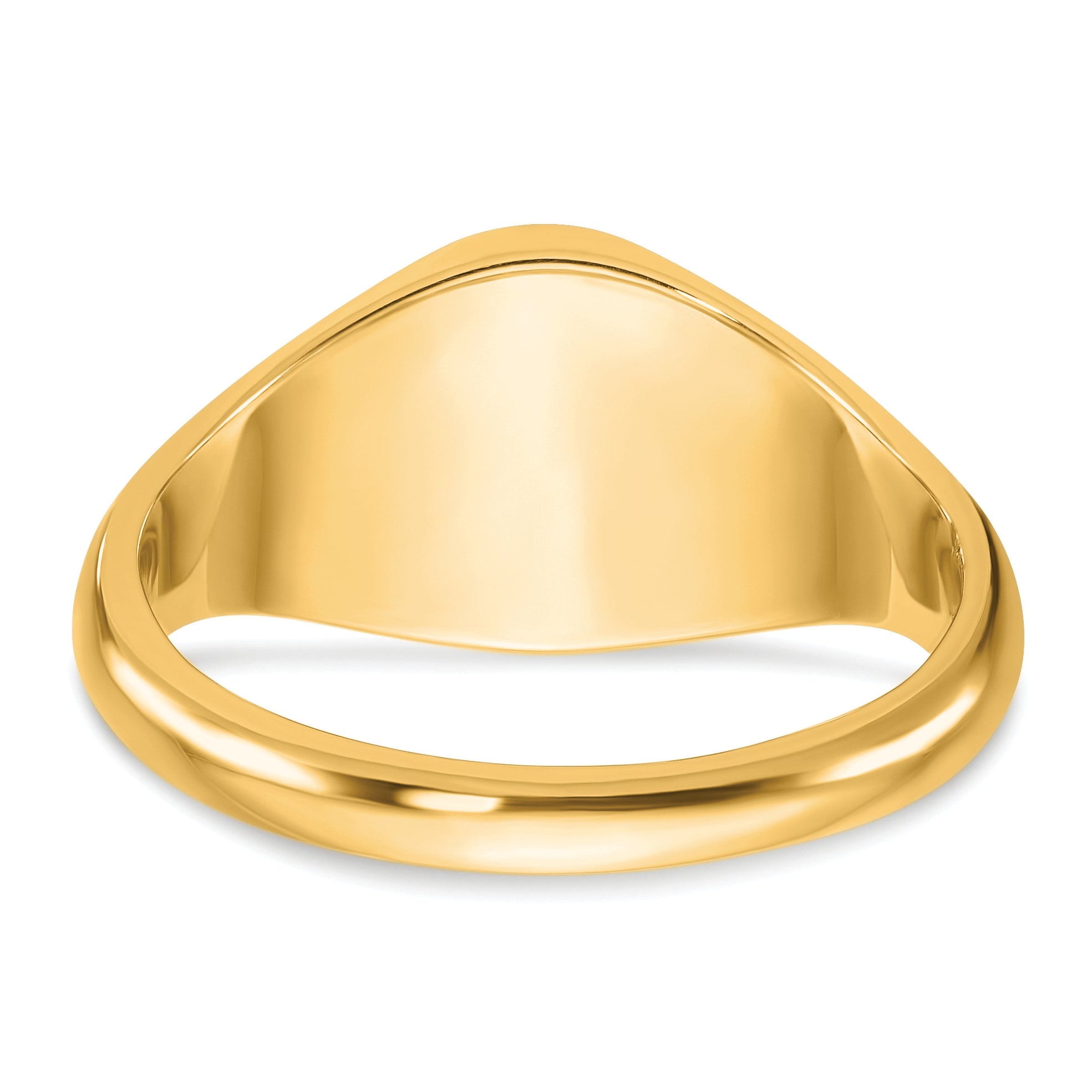 14k 12x10mm Men's Round Signet Ring