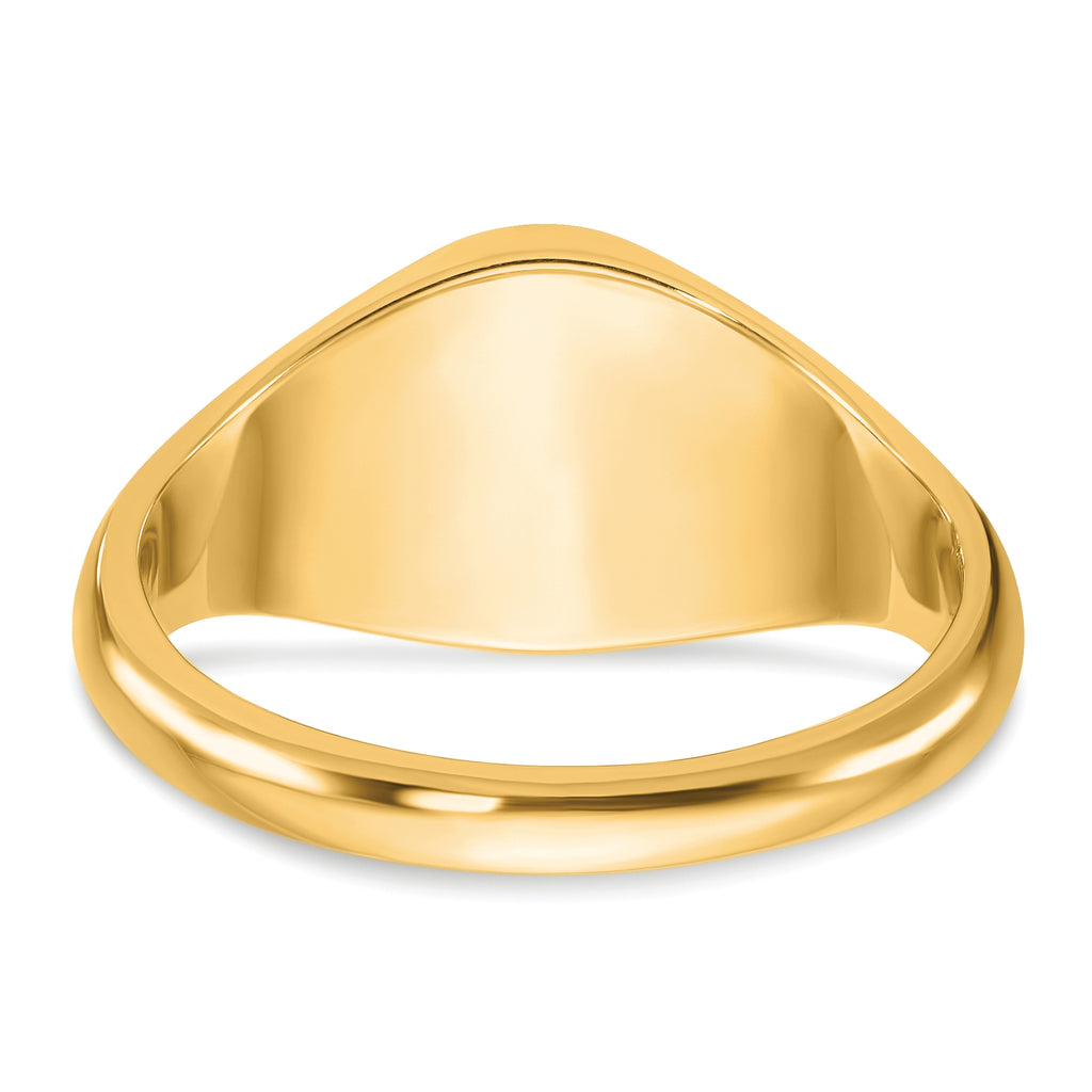 14k 12x10mm Men's Round Signet Ring