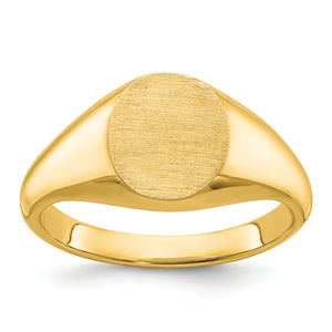 14k 12x10mm Men's Round Signet Ring