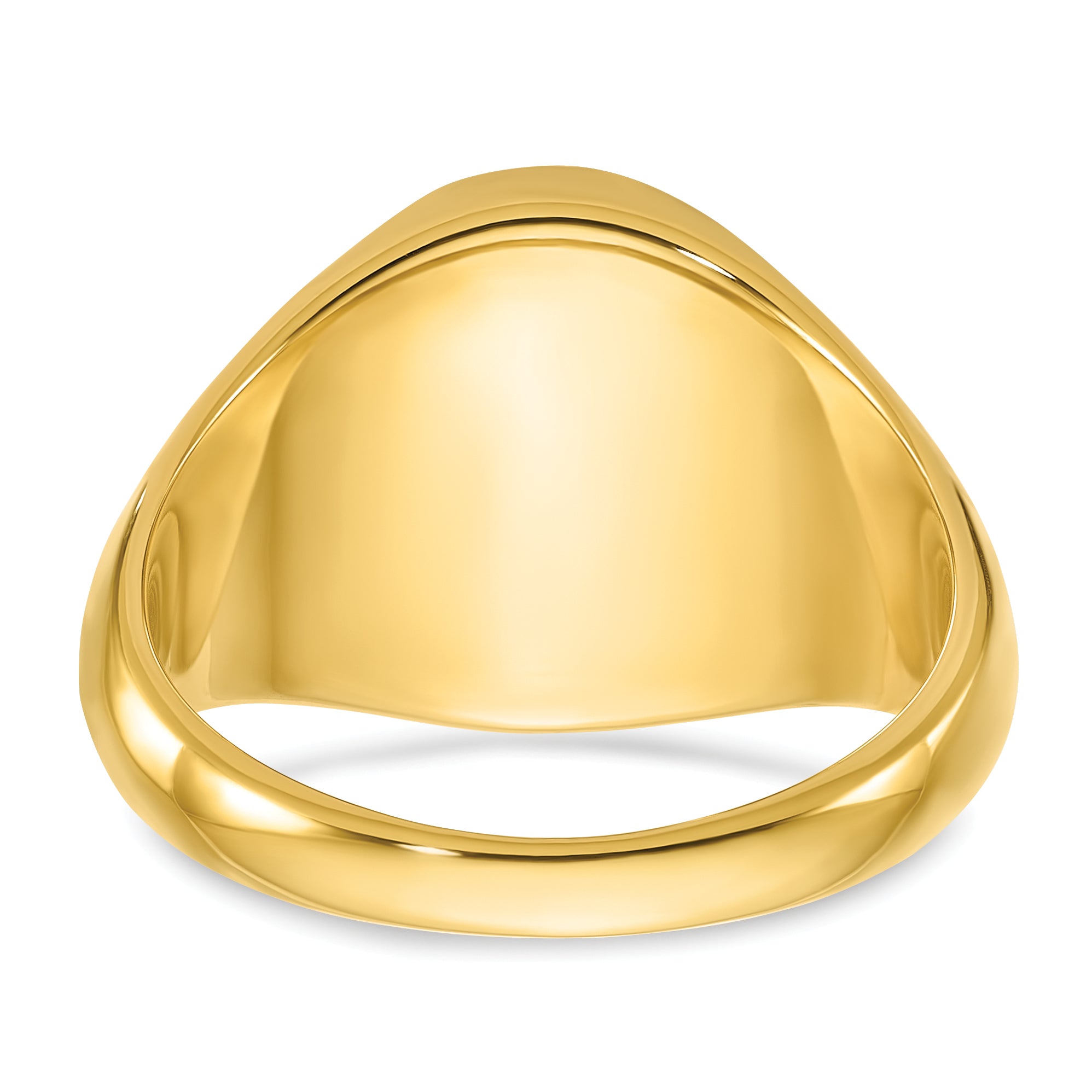 14k 16x14mm Men's Round Signet Ring
