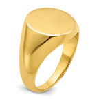14k 16x14mm Men's Round Signet Ring
