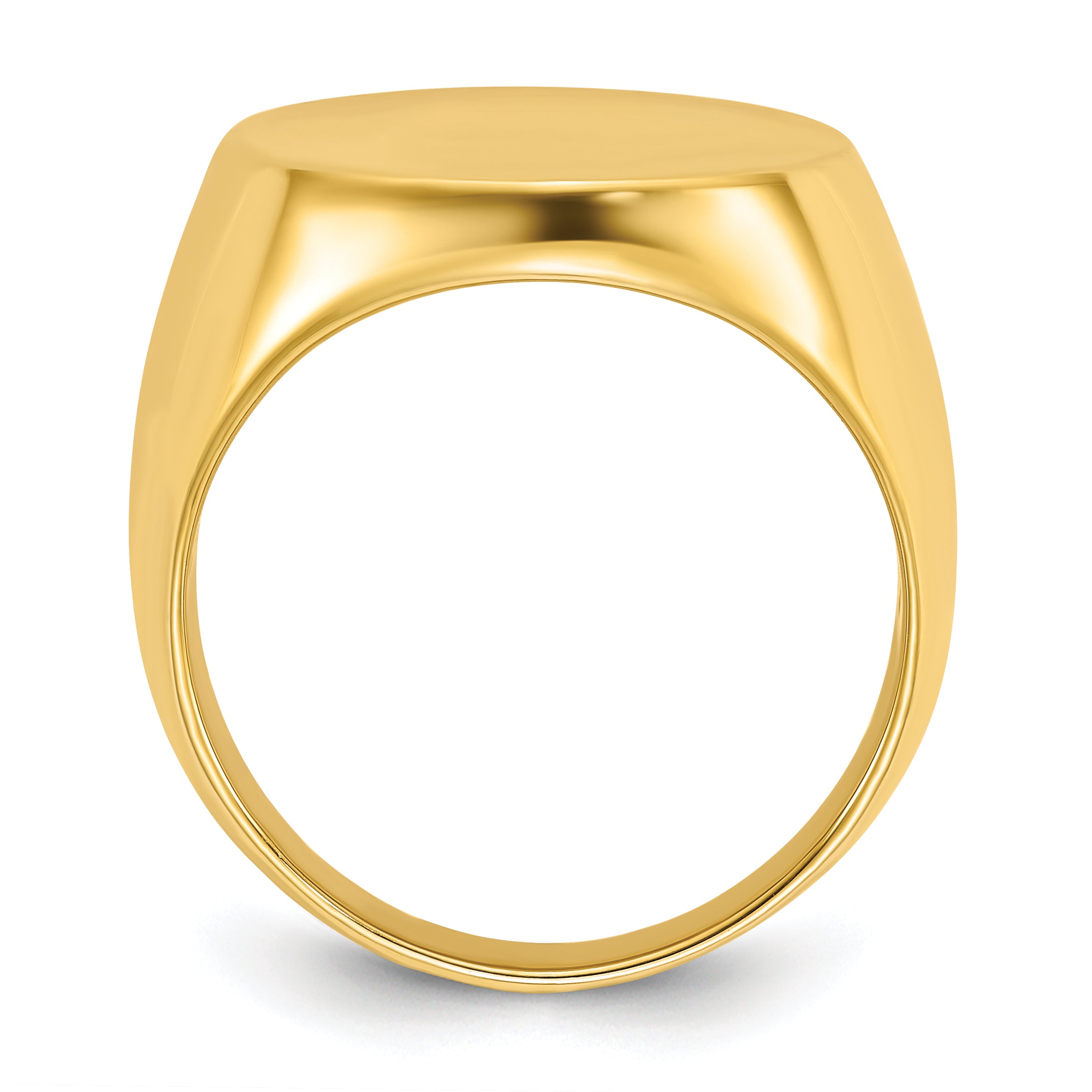 14k 20x18mm Men's Round Signet Ring