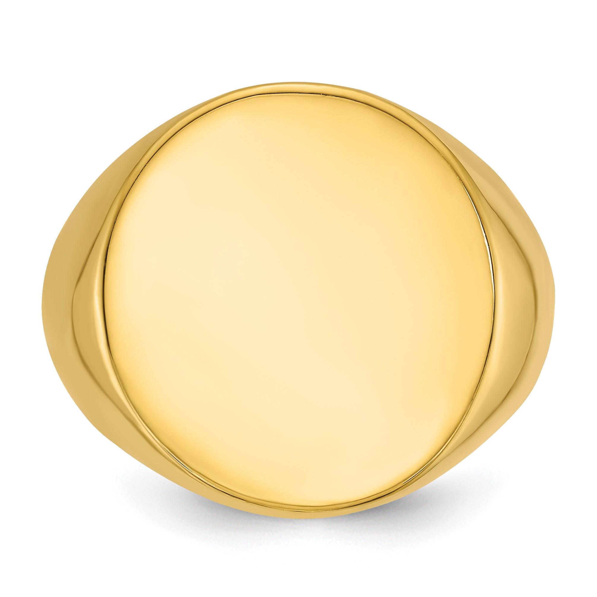 14k 20x18mm Men's Round Signet Ring