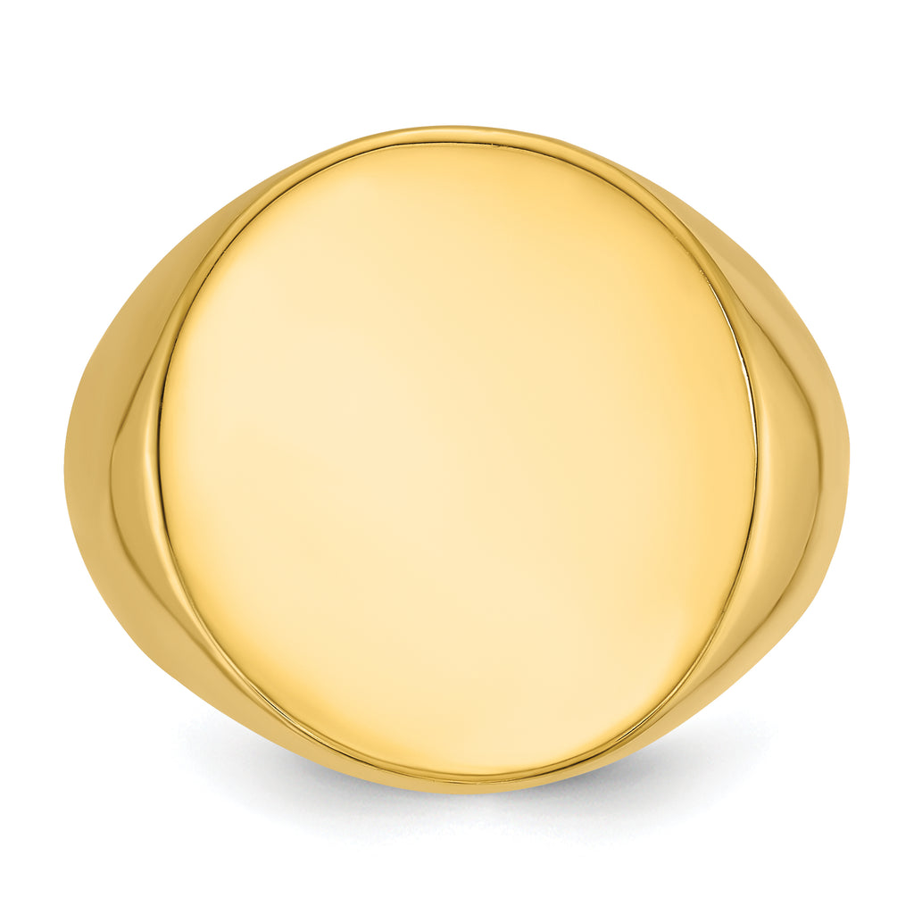 14k 20x18mm Men's Round Signet Ring