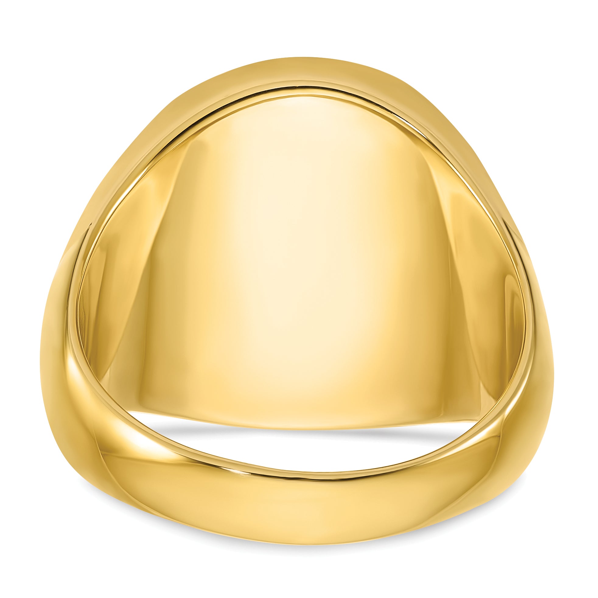 14k 20x18mm Men's Round Signet Ring