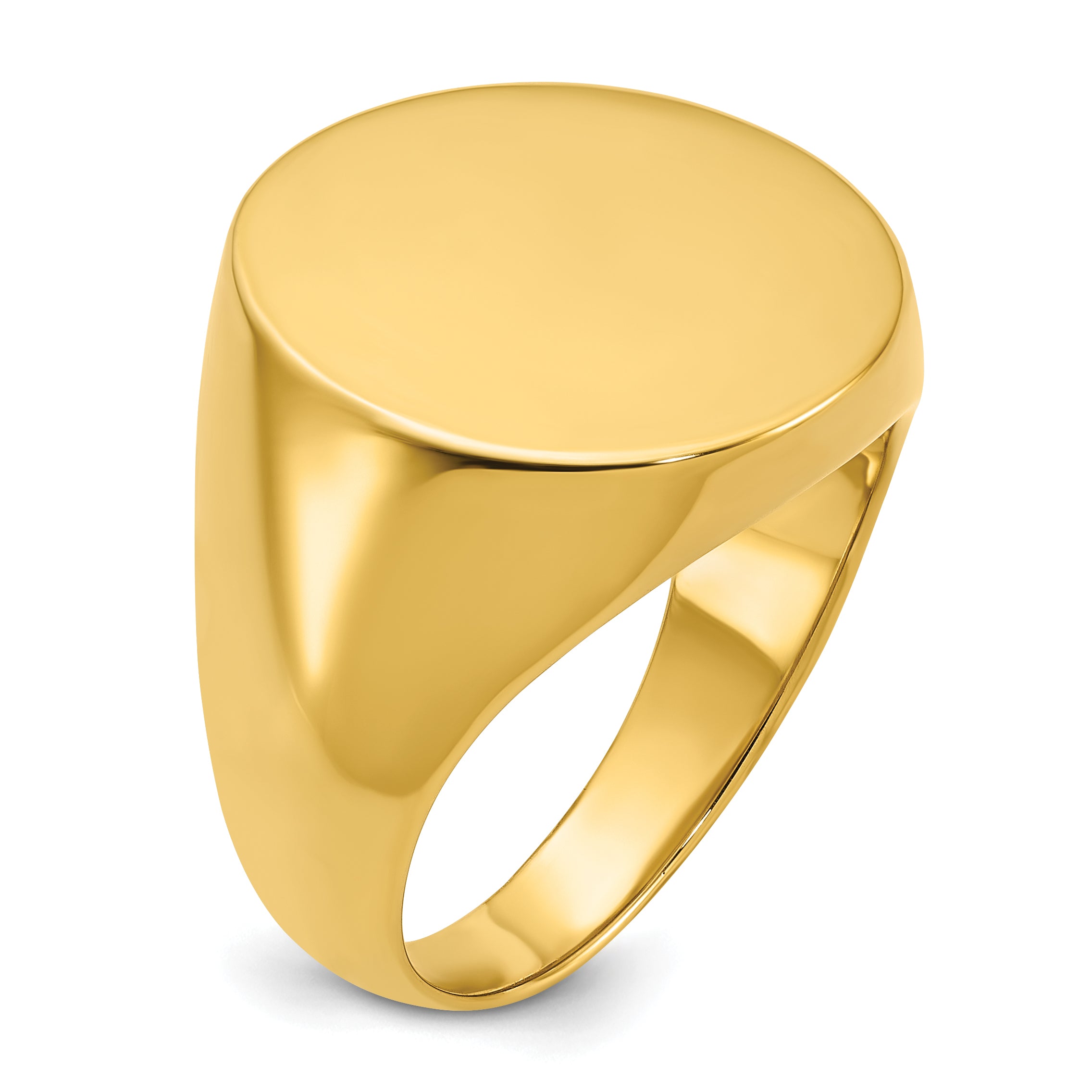 14k 20x18mm Men's Round Signet Ring