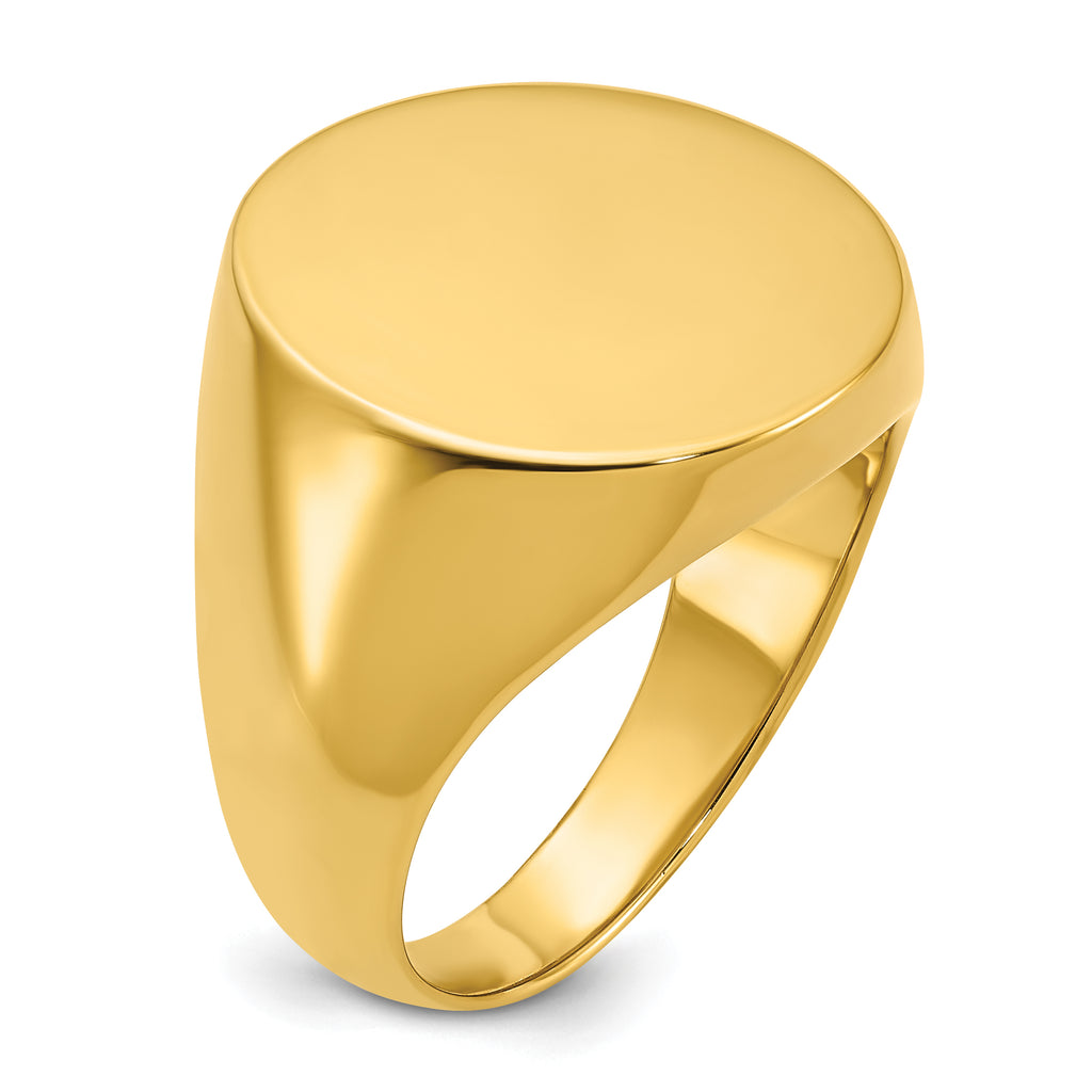 14k 20x18mm Men's Round Signet Ring