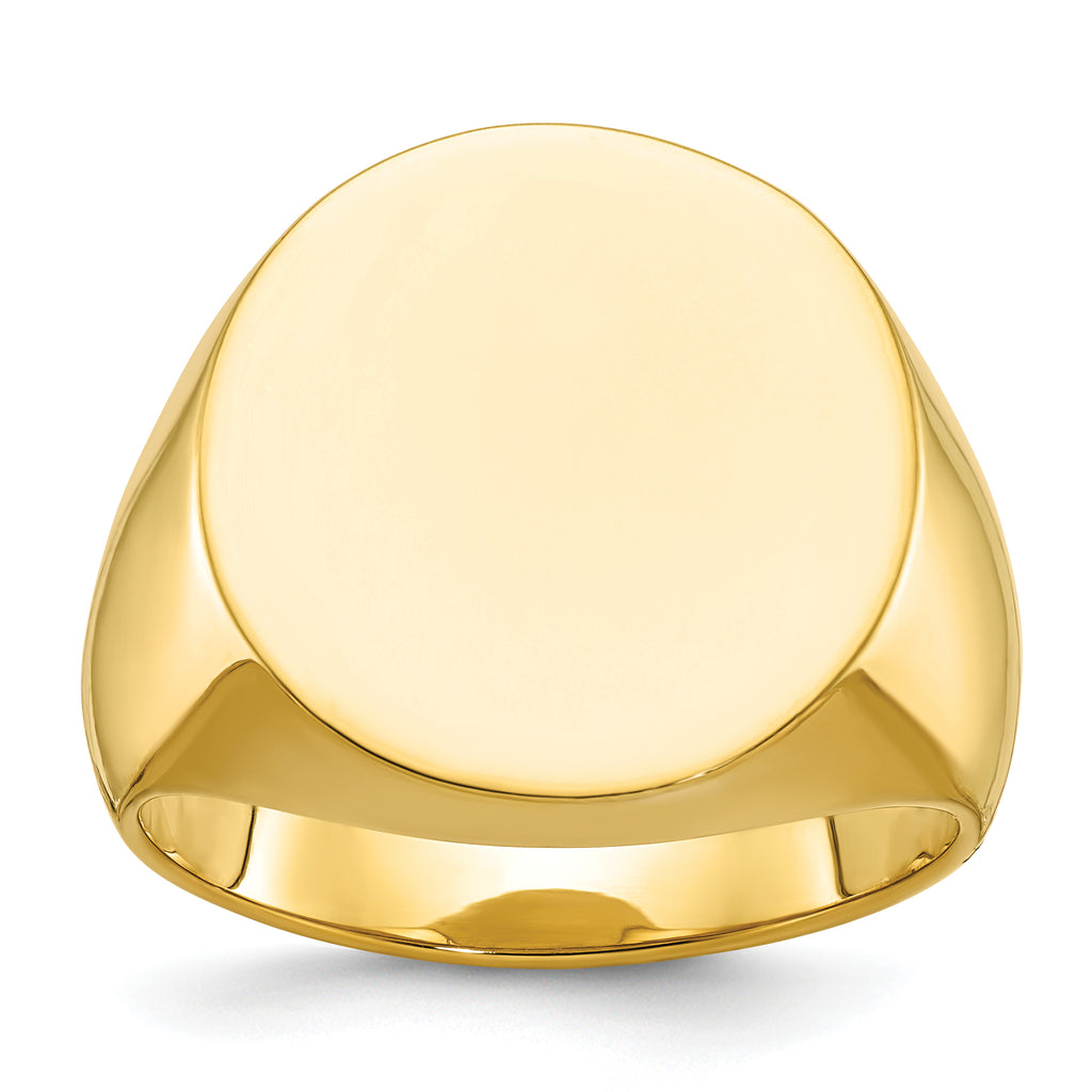 14k 20x18mm Men's Round Signet Ring