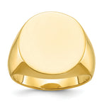 14k 20x18mm Men's Round Signet Ring
