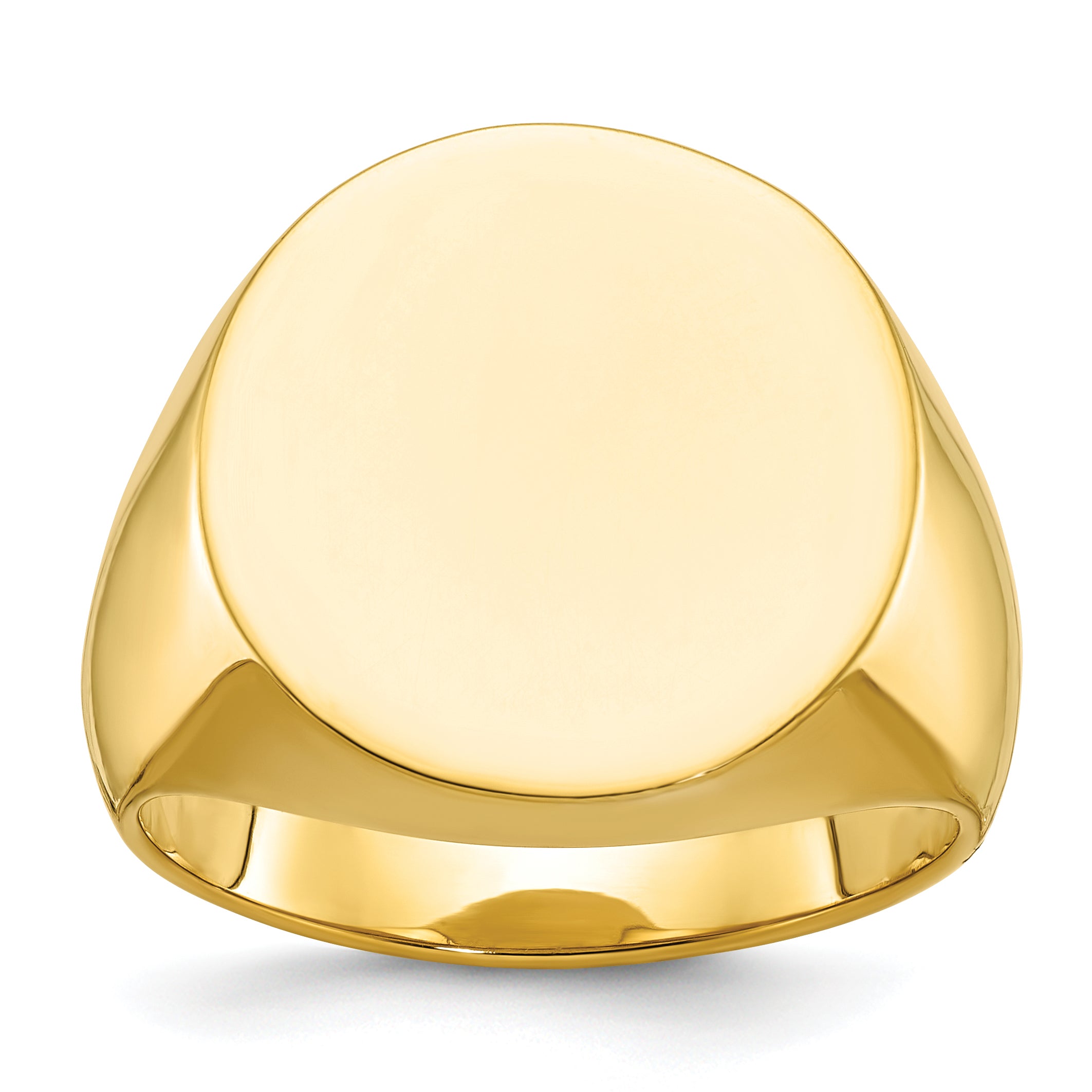 14k 20x18mm Men's Round Signet Ring