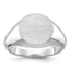 14k White Gold 16x14mm Men's Round Signet Ring