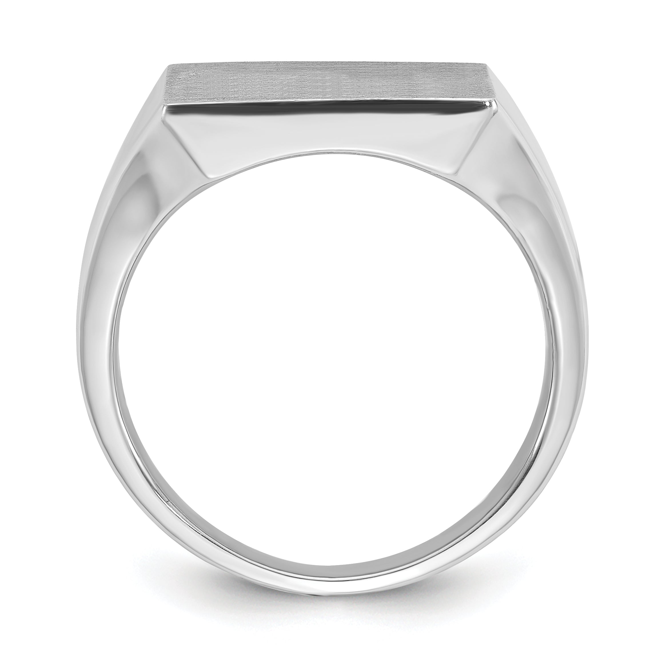 14k White Gold 16x16mm Men's Square Signet Ring