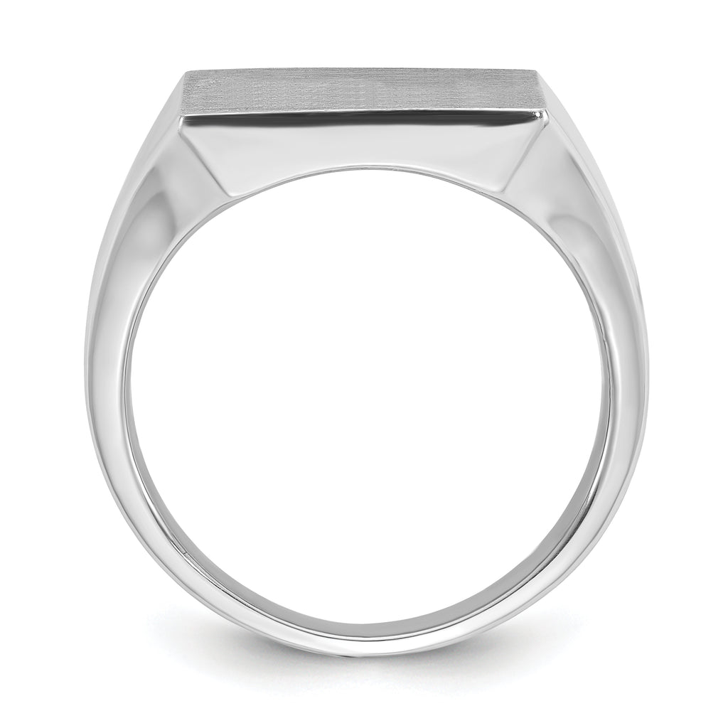 14k White Gold 16x16mm Men's Square Signet Ring