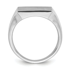 14k White Gold 16x16mm Men's Square Signet Ring