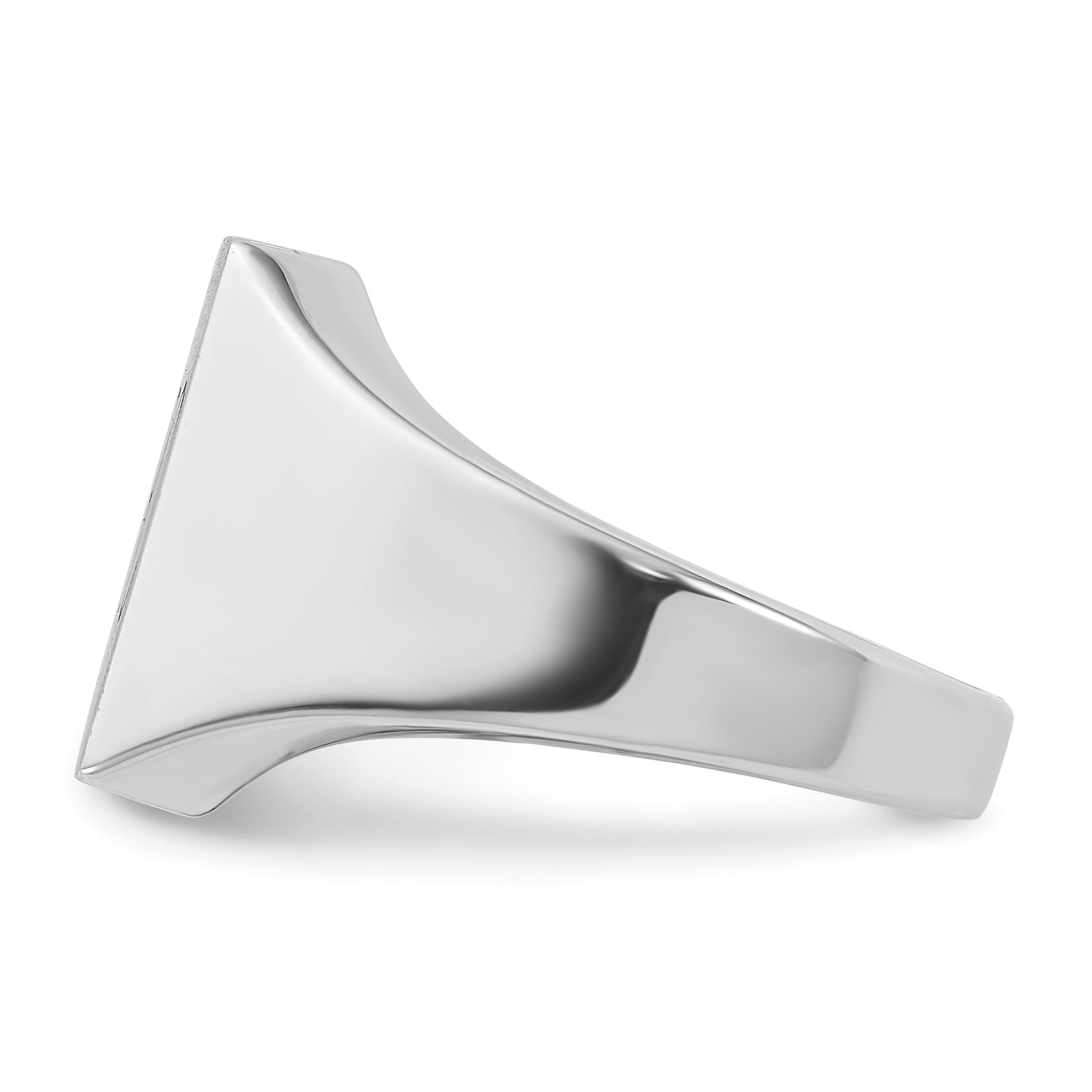 14k White Gold 16x16mm Men's Square Signet Ring