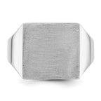 14k White Gold 16x16mm Men's Square Signet Ring