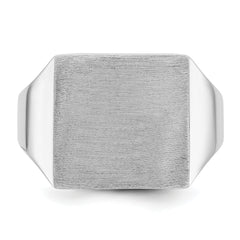 14k White Gold 16x16mm Men's Square Signet Ring