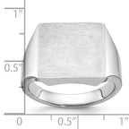 14k White Gold 16x16mm Men's Square Signet Ring