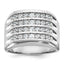 Men's Four Row Ring in 14K White Gold (1 5/8 ct. tw.), Size 10 - Sophia Jewelers