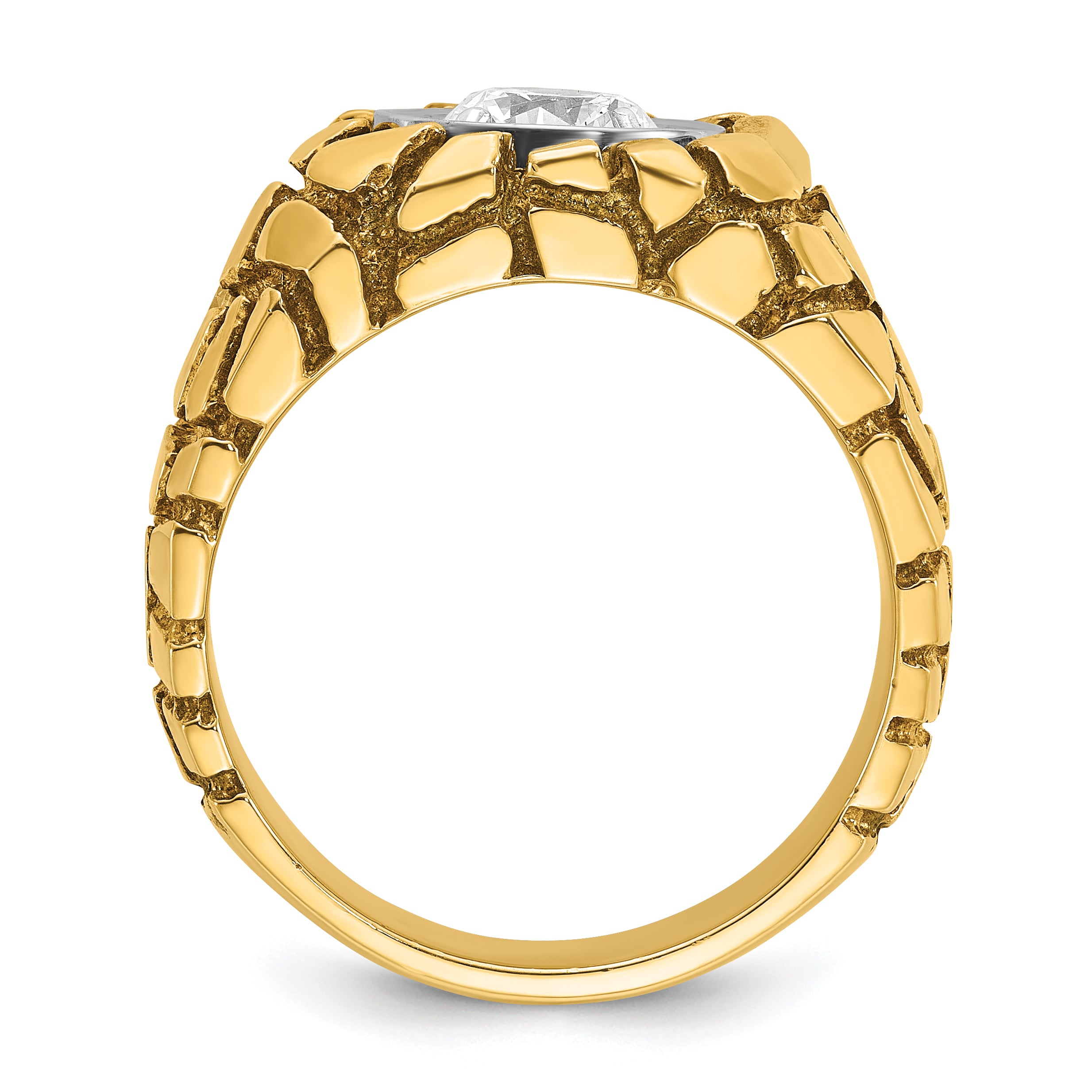 14k Two-tone Mens Diamond Nugget Ring Mounting, Mounting Only Secondary image