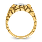 14k Two-tone Mens Diamond Nugget Ring Mounting, Mounting Only - Sophia Jewelers