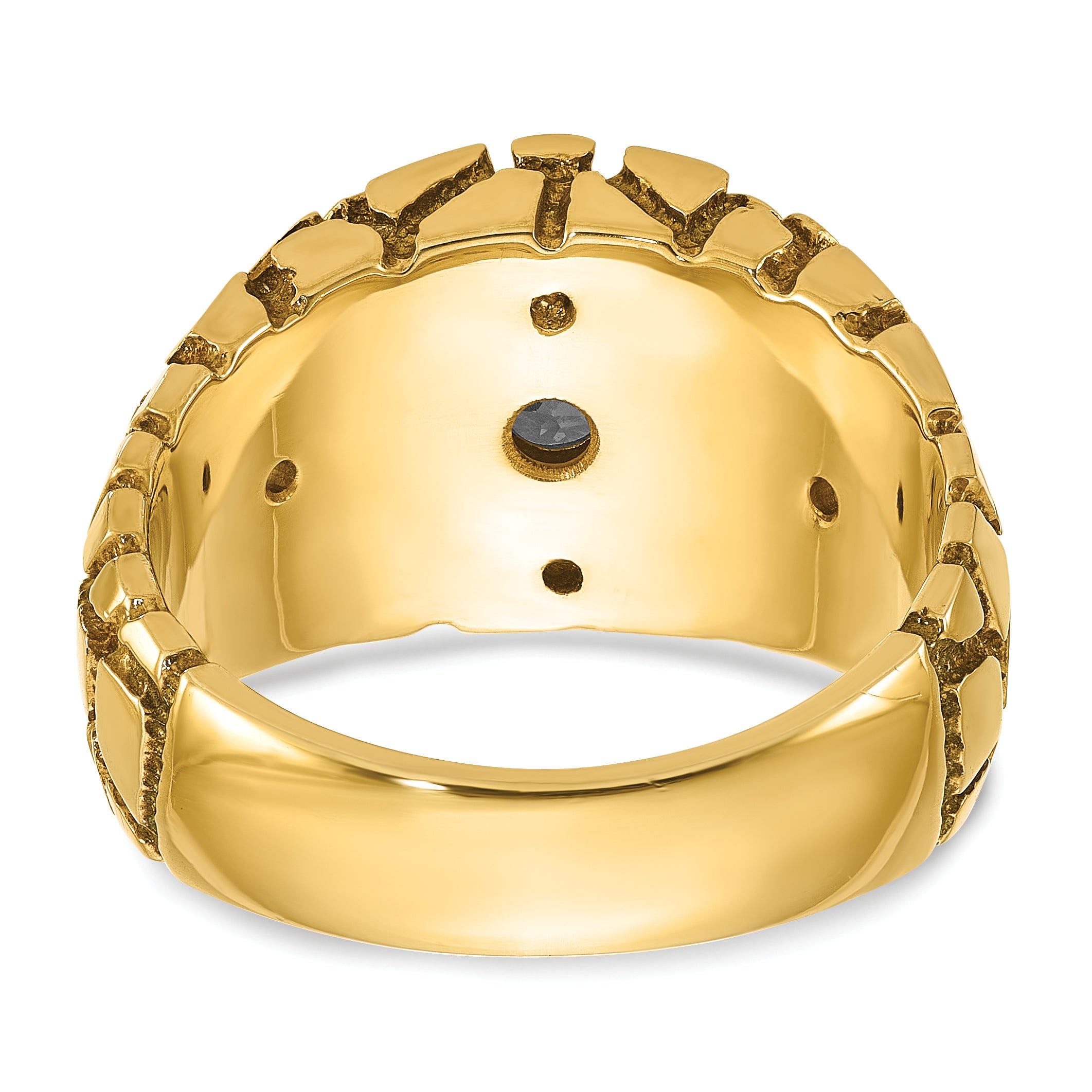 14k Two-tone Mens 1 carat Diamond Nugget Complete Ring - Sophia Jewelers