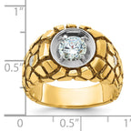 14k Two-tone Mens Diamond Nugget Ring Mounting, Mounting Only - Sophia Jewelers