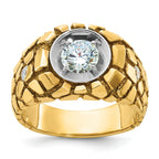14k Two-tone Mens Diamond Nugget Ring Mounting, Mounting Only - Sophia Jewelers