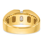 14k 1 carat Lab Grown Diamond VS/SI+ G+ Complete Polished and Satin Men's Ring
