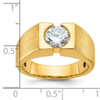 14k 1 carat Lab Grown Diamond VS/SI+ G+ Complete Polished and Satin Men's Ring