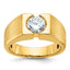 14k 1 carat Lab Grown Diamond VS/SI+ G+ Complete Polished and Satin Men's Ring