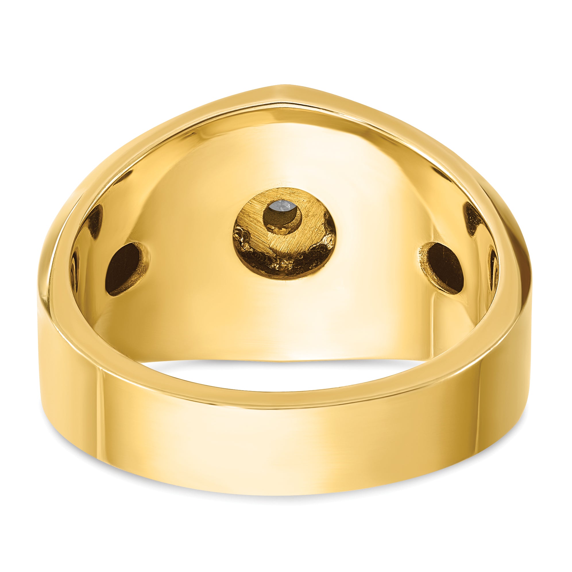 14k Two-tone Men's Polished and Grooved 3/8 Carat AA Quality Diamond Star Ring - Sophia Jewelers
