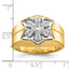14k Two-tone Men's Polished and Grooved 3/8 Carat AA Quality Diamond Star Ring - Sophia Jewelers