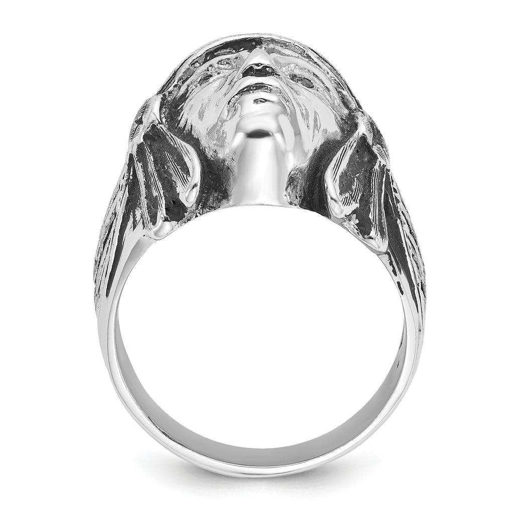 14kw Men's Antiqued Black Diamond Native Headdress Complete Ring