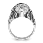 14kw Men's Antiqued Black Diamond Native Headdress Complete Ring
