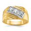 Men's Three-Stone Lab-Grown Diamond Ring in 14K Yellow Gold with White Rhodium (1 ct. tw.), Size 10 - Sophia Jewelers