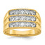Men's Three Row Lab-Grown Diamond Ring in 14K Yellow Gold (1 5/8 ct. tw.), Size 10 - Sophia Jewelers