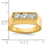 14k Men's Polished 3-Stone 1 Carat AA Quality Diamond Ring - Sophia Jewelers