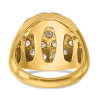 14k Two-tone Mens Polished Round Cluster Ring Mounting, Mounting Only - Sophia Jewelers