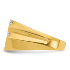 14k Men's Polished and Grooved 3/4 Carat AA Quality Diamond Ring - Sophia Jewelers